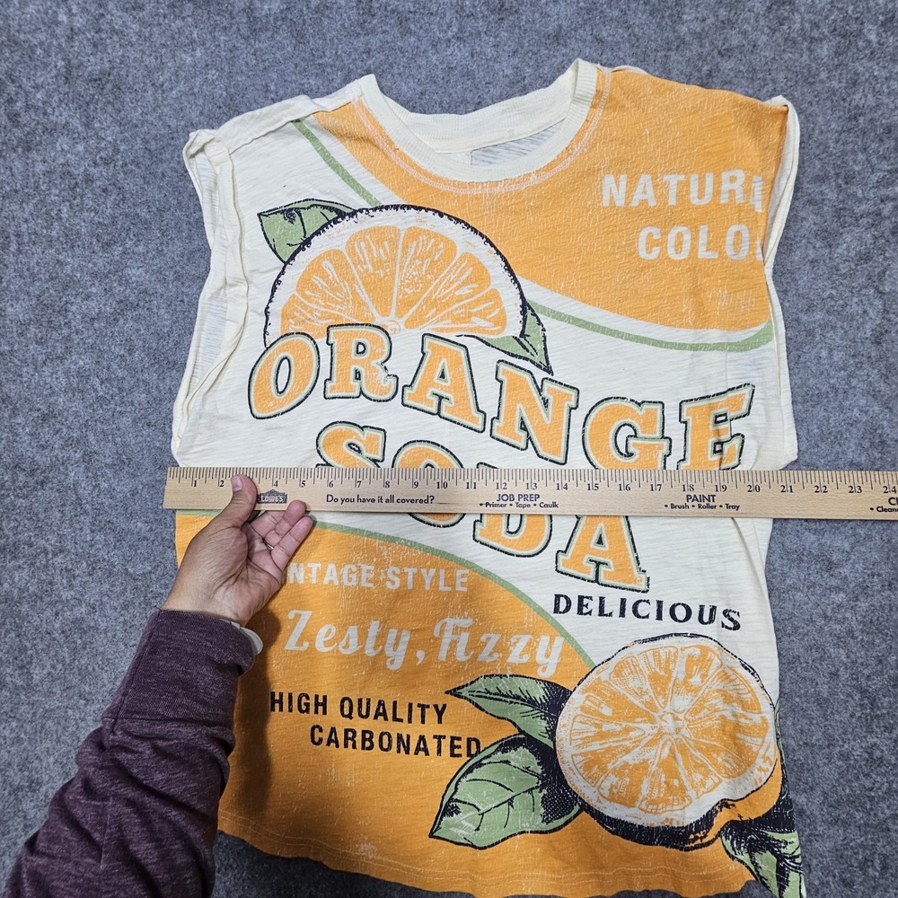 Pilcro Anthropologie Women's XL Orange Soda AOP Summer Muscle Tee Casual - Picture 5 of 12